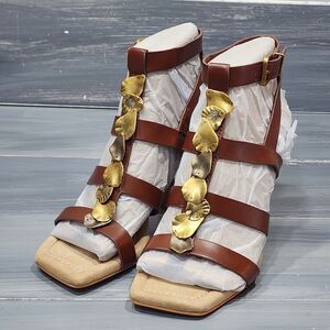 Franco Sarto Spool Heeled Sandal 5.5 M L-Rine‎ Dressy Sandal Ankle Straps